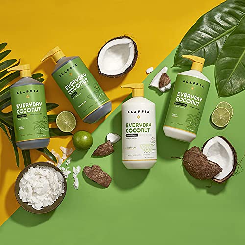 Alaffia Everyday Coconut Lime Conditioner for Normal to Dry Hair - Moisturizing Support with Ginger, Coconut Oil, and Shea Butter, Fair Trade, 32 Fl Oz