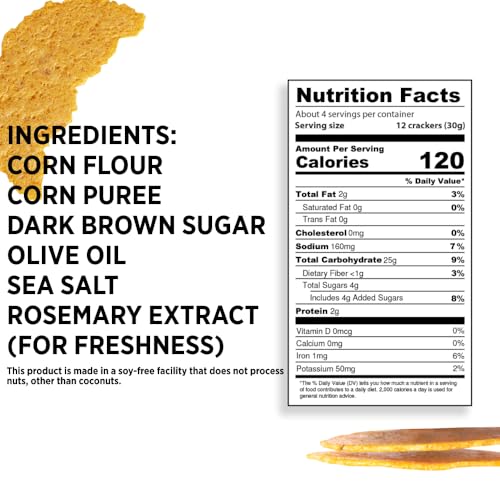 Craize Sweet Corn Crisps Gluten Free, Vegan, Kosher, Toasted Corn Crackers 4 oz (Pack of 6)
