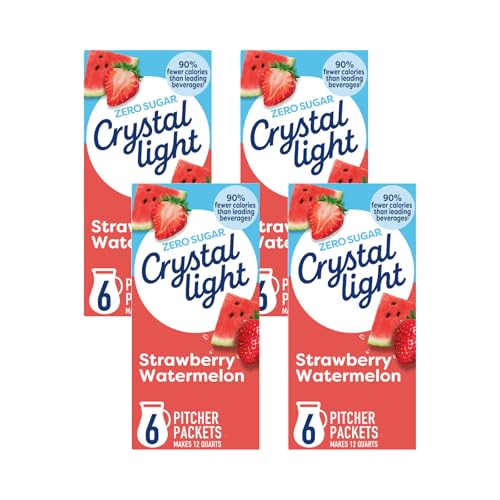 Crystal Light Drink Mix, Zero Sugar Powdered Water Enhancer (Pack of 4) Crystal Light