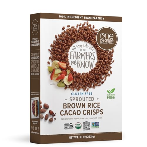 One Degree Organics Sprouted Brown Rice Cacao Crisps Cereal, 10 oz One Degree Organics