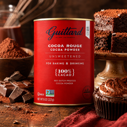 Guittard Rouge Red Dutch Process Cocoa Powder Unsweetened Two 8oz Cans