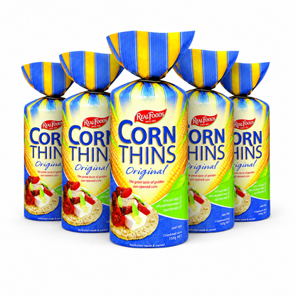 Real Foods Organic Original Corn Thins 5.3 oz (Pack of 6)