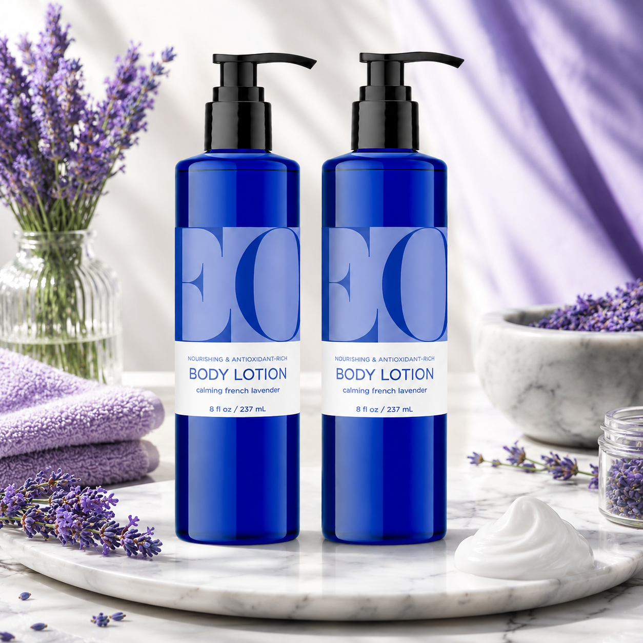 EO Products Body Lotion French Lavender 8 oz (Pack of 2)