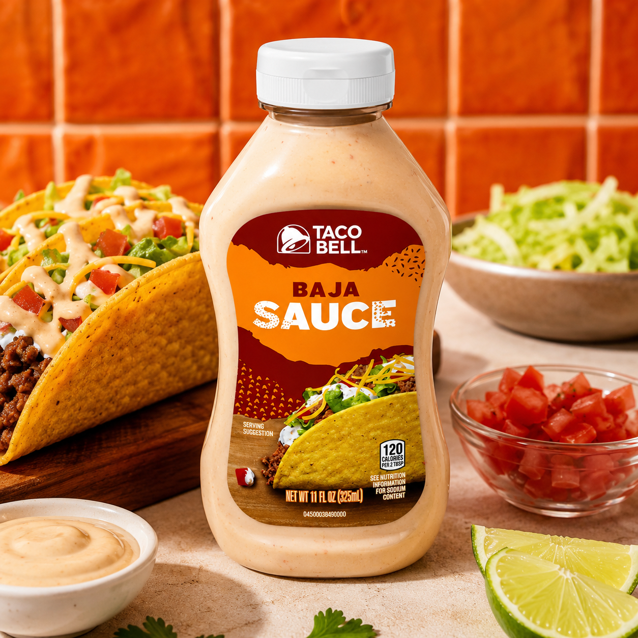 Taco Bell Baja Sauce Bottle NEW FLAVOR Taco Sauce 11 oz