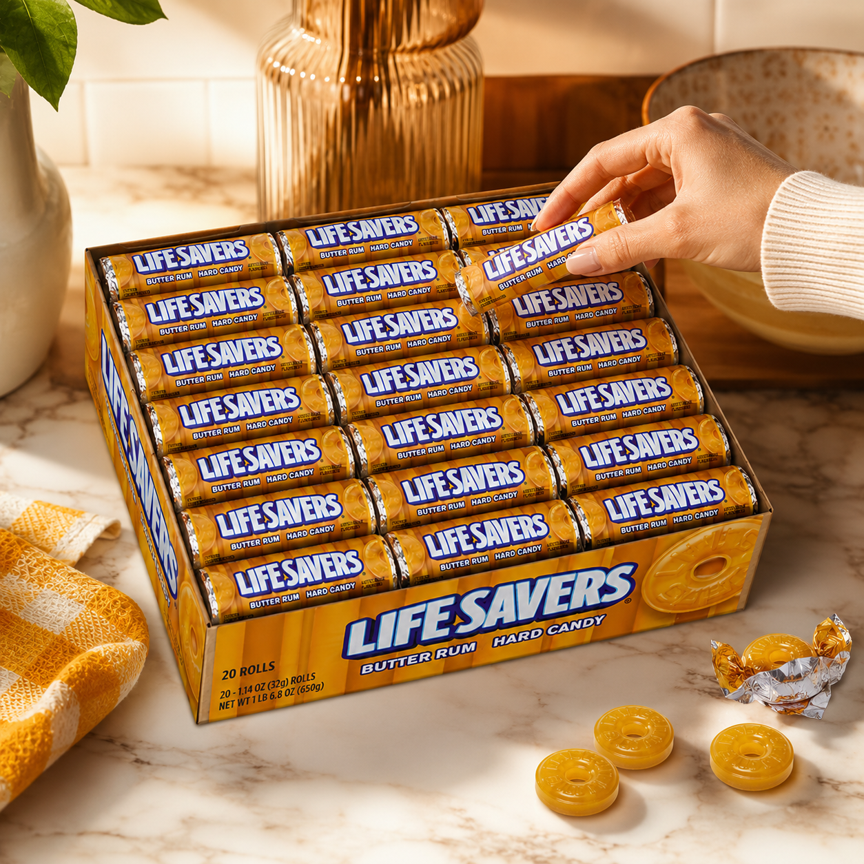 Lifesavers Butter Rum Candy, 14 Count (Pack of 20)