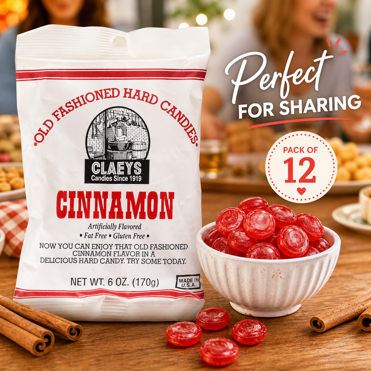 Claeys Old Fashioned Cinnamon Candy 6 oz Bags