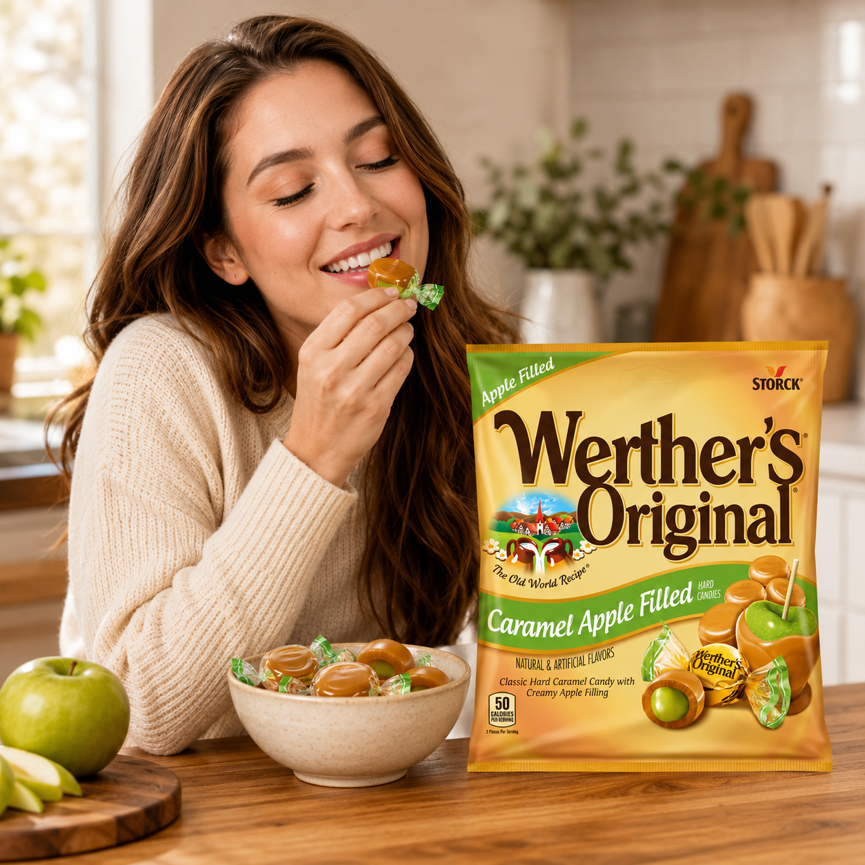 Werther's Original Hard Apple Filled Caramel Candy Bags 5.5 oz