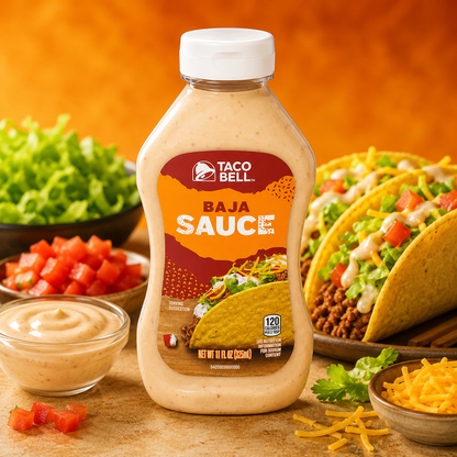 Taco Bell Baja Sauce Bottle NEW FLAVOR Taco Sauce 11 oz
