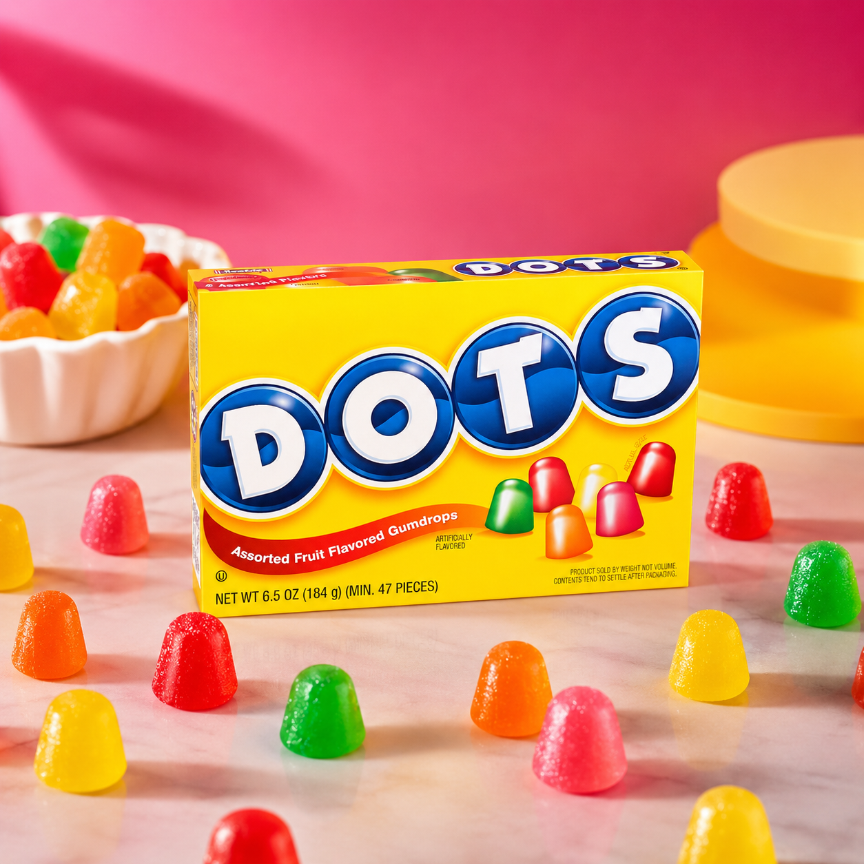 Tootsie Roll DOTS Assorted Fruit Flavored Gumdrops Candy Theater Box 6.5 oz