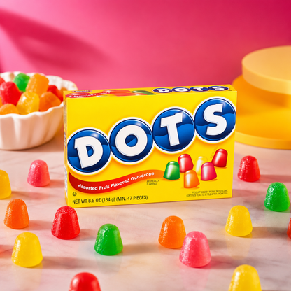 Tootsie Roll DOTS Assorted Fruit Flavored Gumdrops Candy Theater Box 6.5 oz