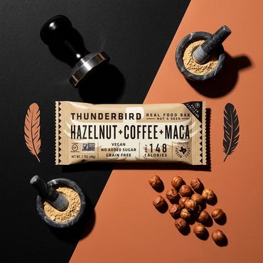 Thunderbird Hazelnut Coffee Maca Paleo Energy Bars, 15 Count Thunderbird