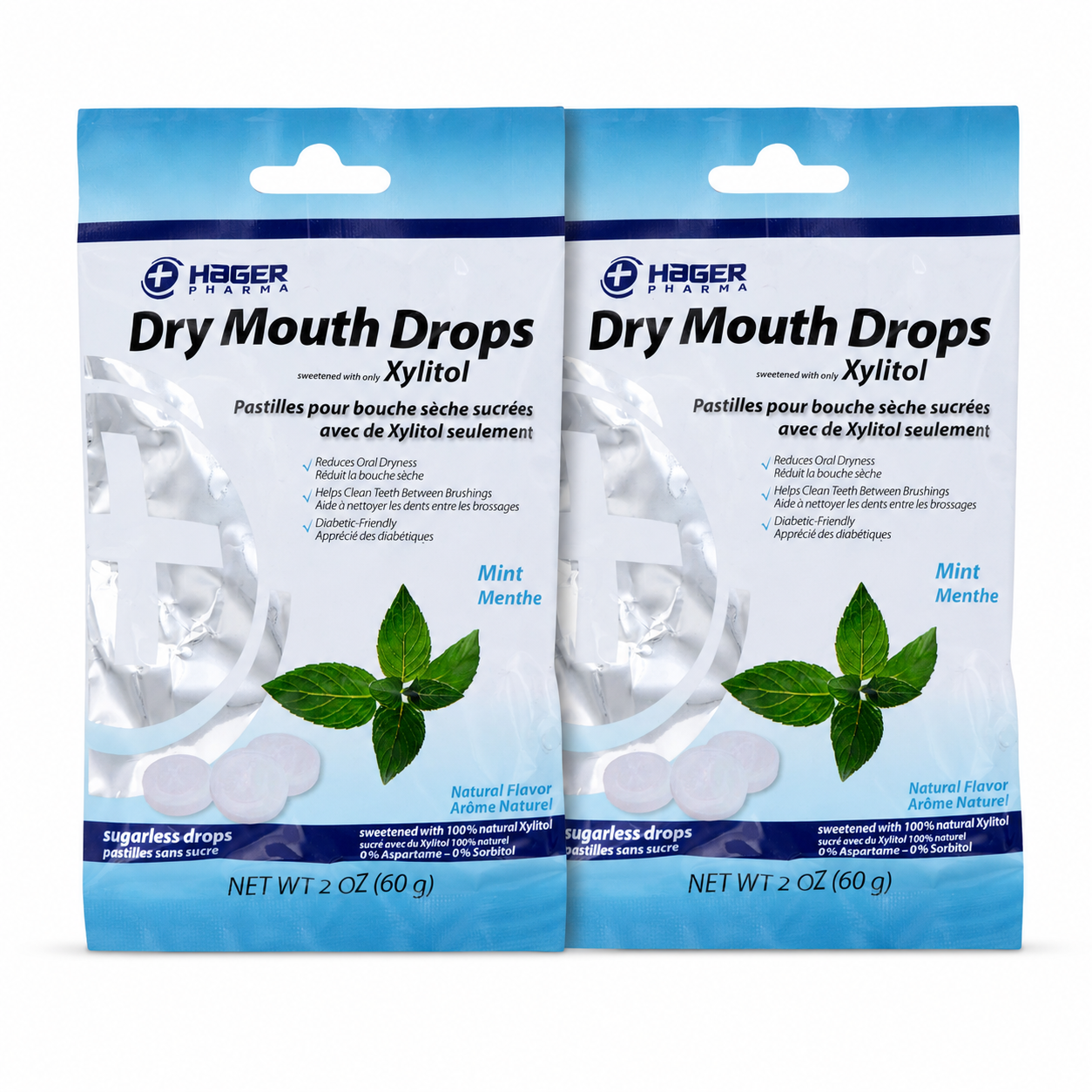 Hager Pharma Dry Mouth Drops Mint Flavor Gluten Free 2 oz