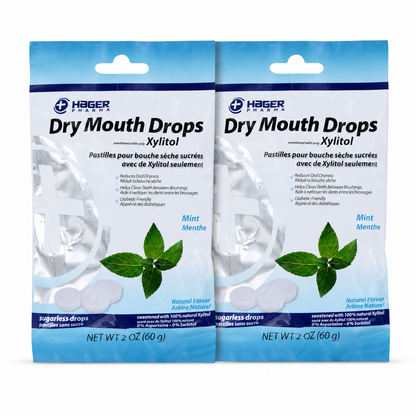 Hager Pharma Dry Mouth Drops Mint Flavor Gluten Free 2 oz