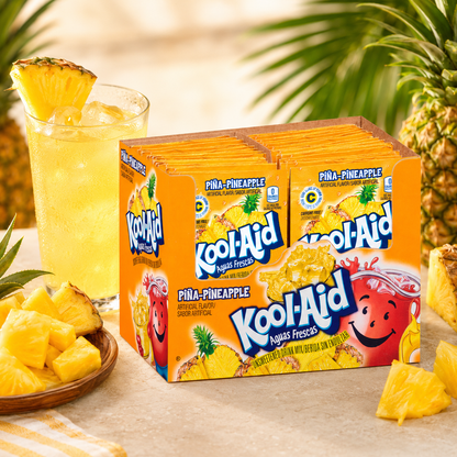Kool-Aid Aguas Frescas Pina Pineapple Flavored Unsweetened Caffeine Free Powdered Drink Mix Packet 0.14 oz