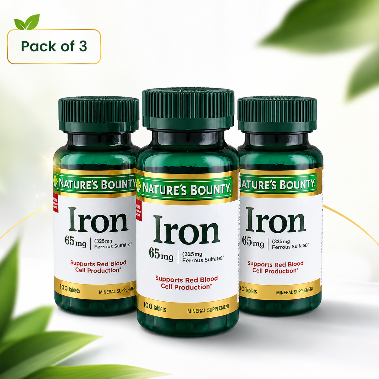 Nature's Bounty Iron Tablets 65 mg 100 ct