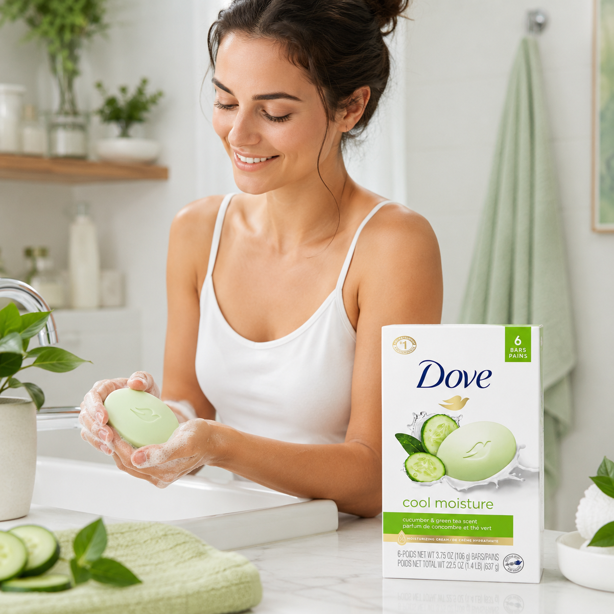 Dove Go Fresh Beauty Bar Cool Moisture 6 ct 4 oz