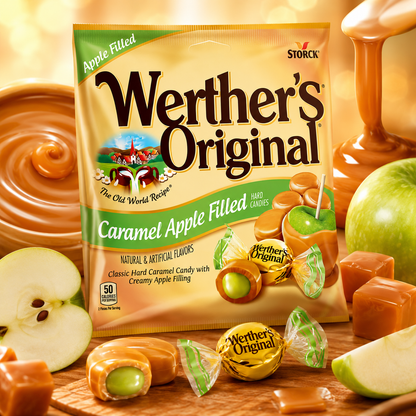 Werther's Original Hard Apple Filled Caramel Candy Bags 5.5 oz
