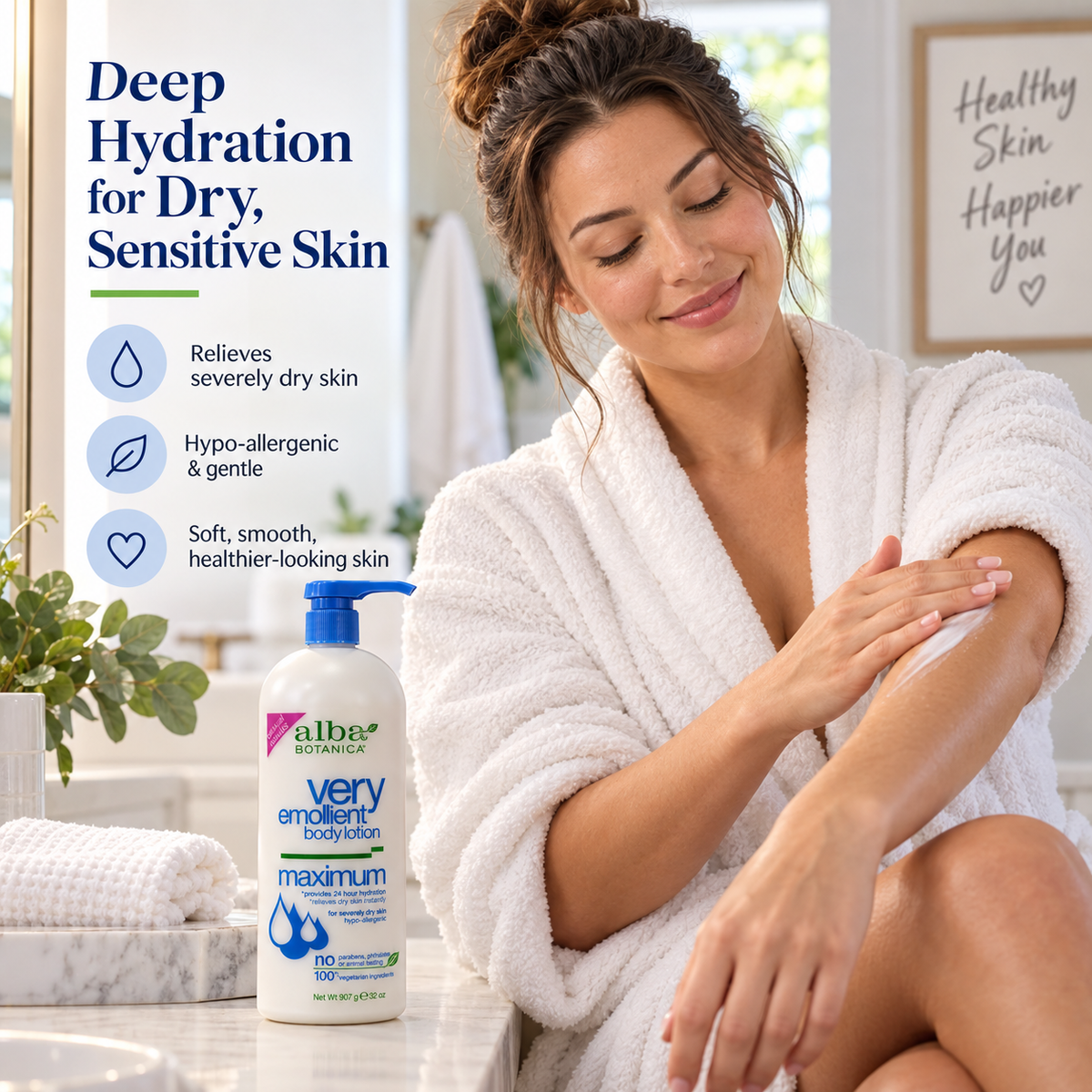Alba Botanica - Very Emollient Body Lotion - Maximum - 32 oz Alba Botanica