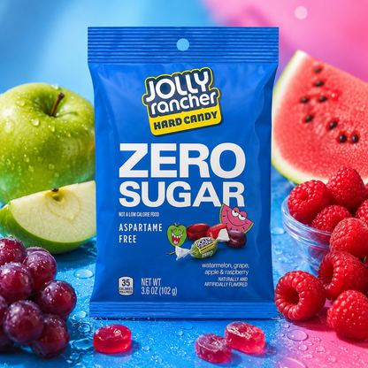 Jolly Rancher Zero Sugar Candy Sugar Free Aspartame Free Fruit Flavors (Pack of 2)