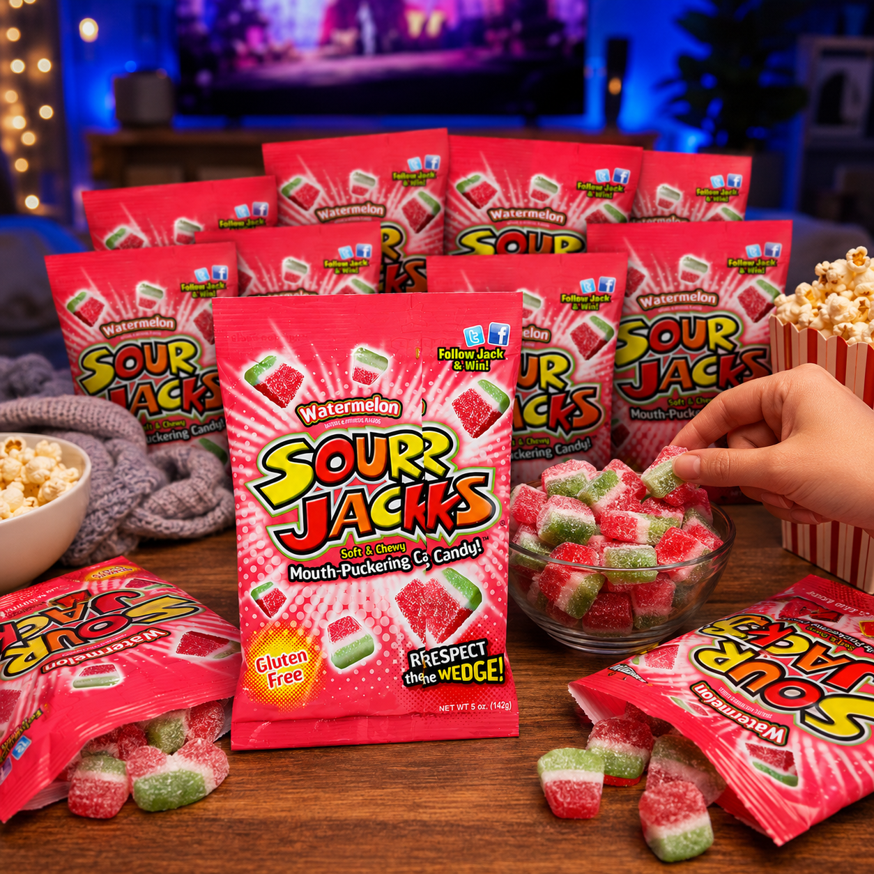 Sour Jacks Watermelon Soft and Chewy Mouth Puckering Candy 5 oz