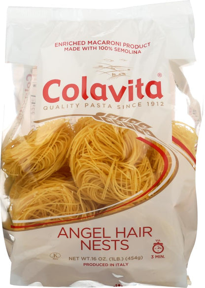 Colavita Pasta Nest Angel Hair 16 oz (Pack of 2) Colavita