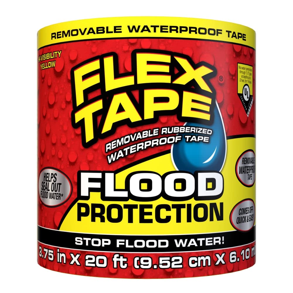 Flex Tape Flood Protection, 3.75 in x 20 ft, Waterproof Rubberized Tape Flex Tape