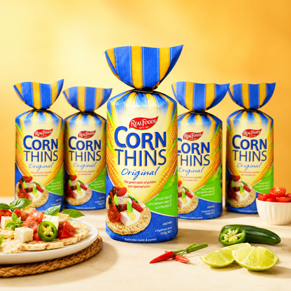 Real Foods Organic Original Corn Thins 5.3 oz (Pack of 6)