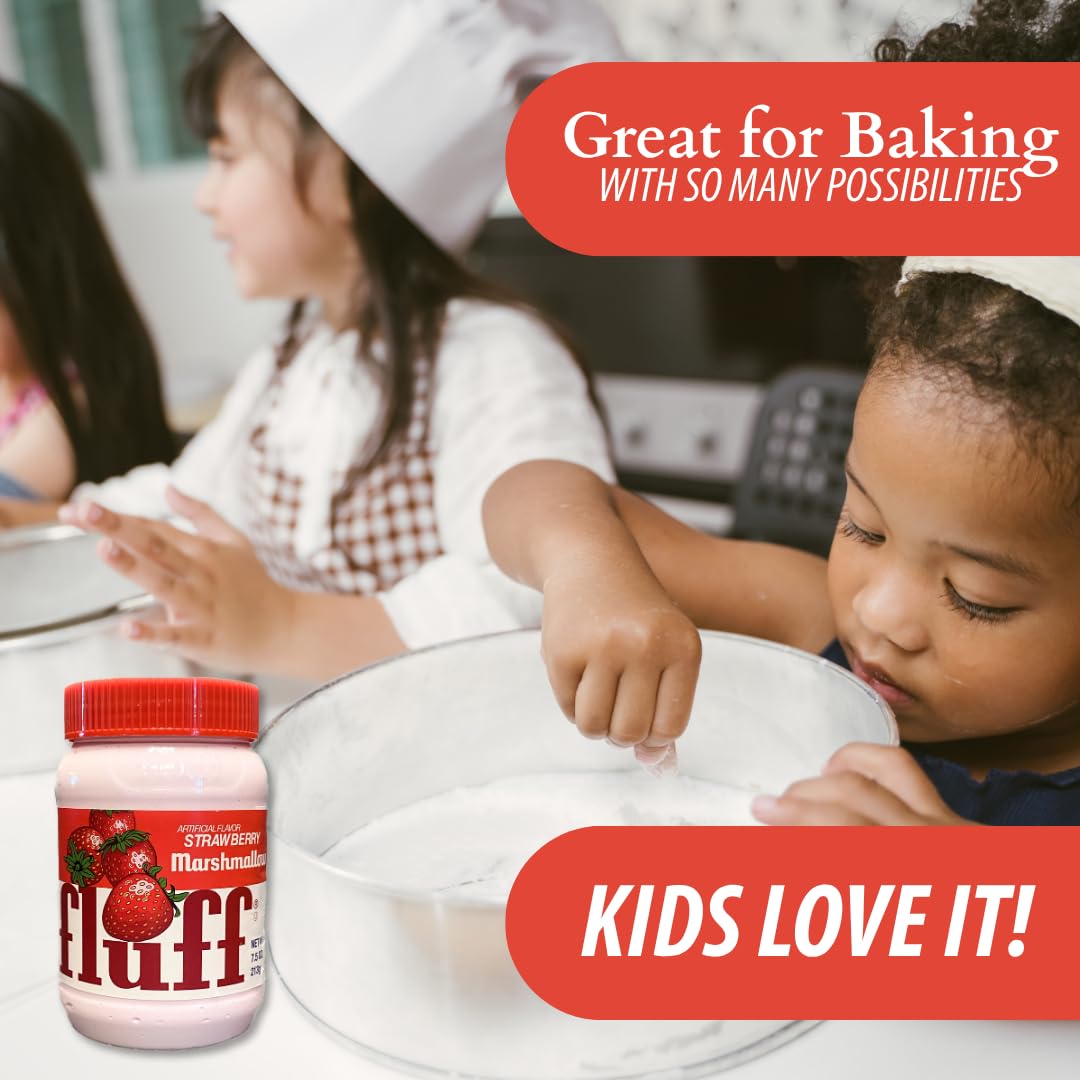 Fluff Marshmallow Spread Delicious Strawberry Flavor 7.5oz