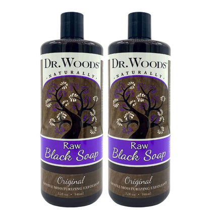 Dr. Woods Raw Liquid Black Soap - 32 fl oz (Pack of 2) Dr. Woods