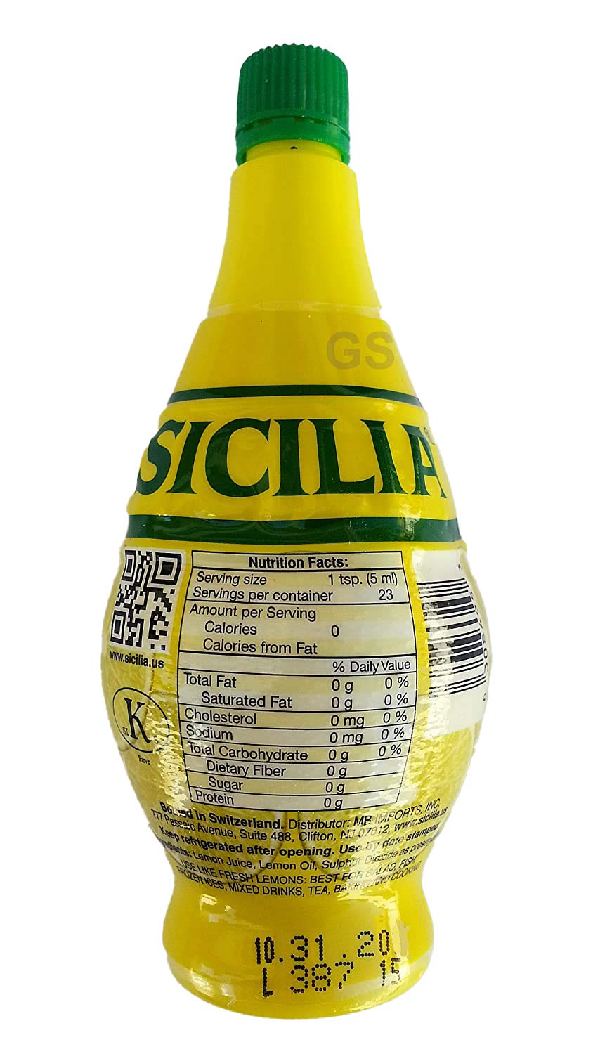 SICILIA Lemon Juice 4 Fl Oz (Pack of 6)