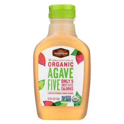 MADHAVA HONEY Honey AGAVE FIVE ORG 16 OZ (Pack of 6)