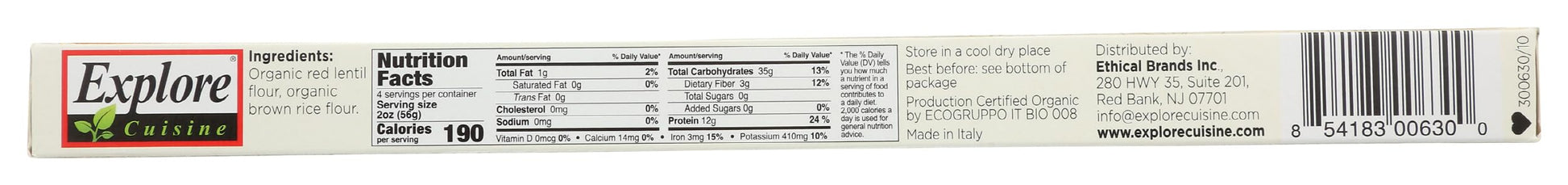Explore Cuisine Organic Red Lentil Spaghetti High in Plant Based 8 oz