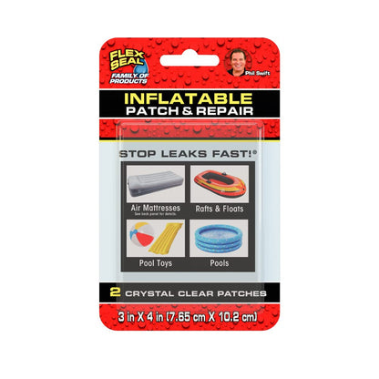 Flex Seal Patch & Repair Kit for Air Mattresses, Rafts, Pool Toys - 2 Clear Flex Seal