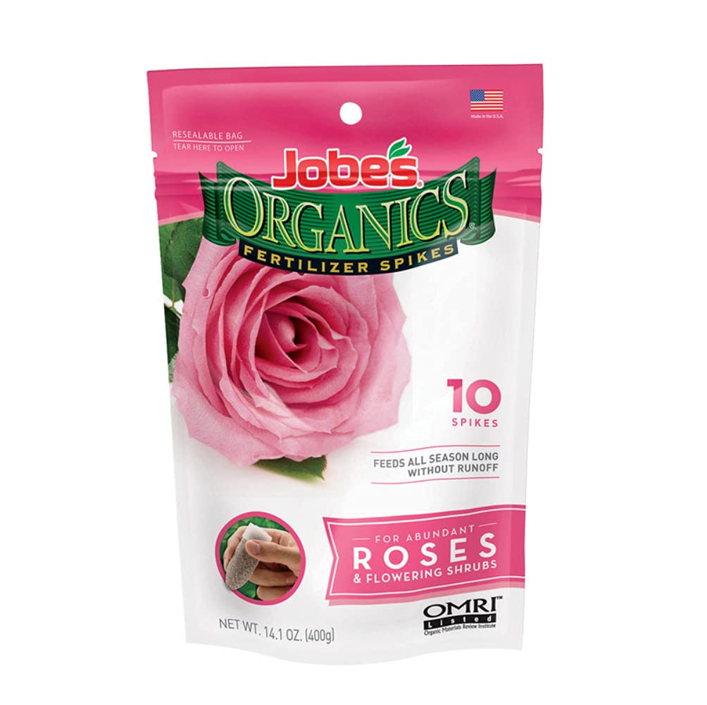 Jobes 04128 Organics Rose Fertilizer Spikes (Pack of 10)