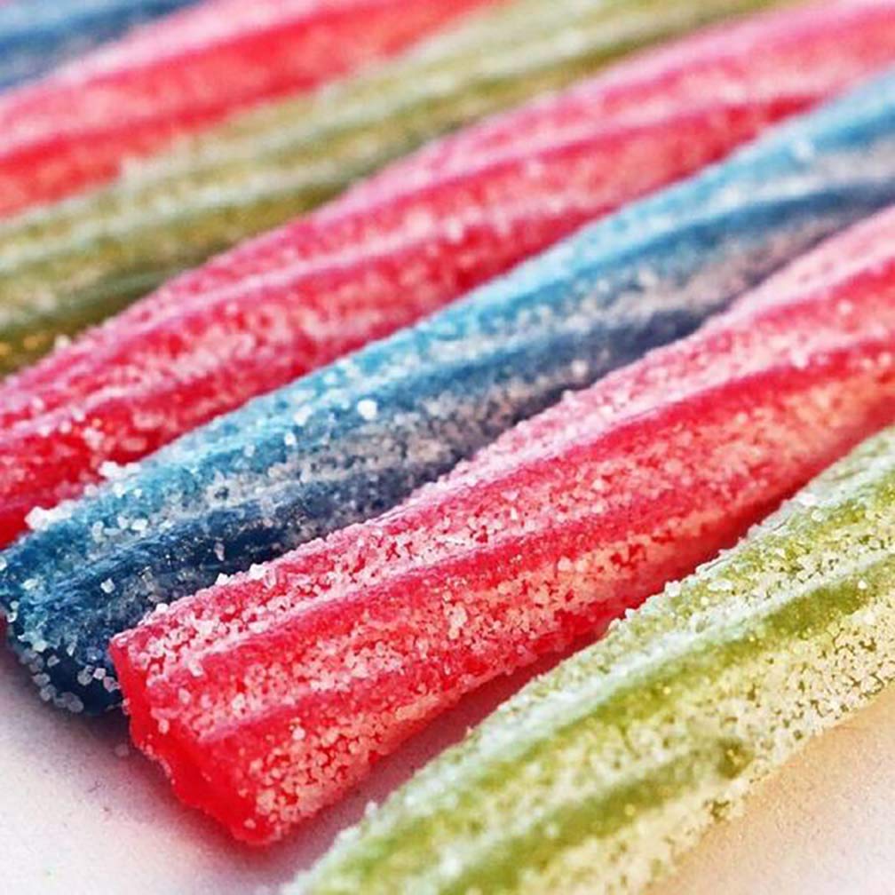 Sour Punch Twists Individually Wrapped Chewy Candy 4 Fruity Flavors 2.59 lb Jar