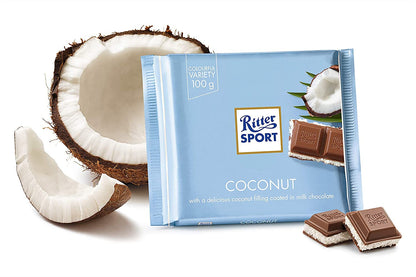 Ritter Sport Coconut Chocolate Bars 3 Count 100g Each