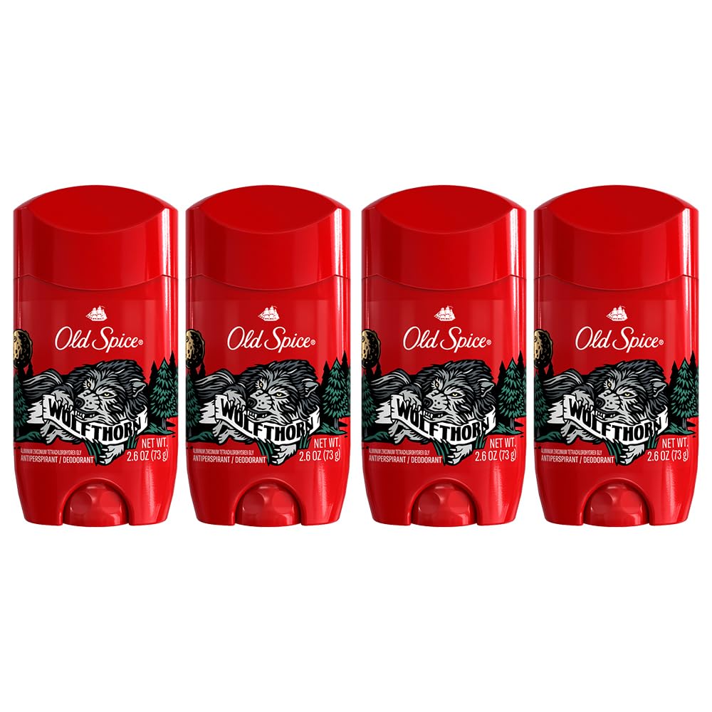 Old Spice Wild Collection Wolfthorn Scent Men's Invisible Solid (Pack of 4) Old Spice