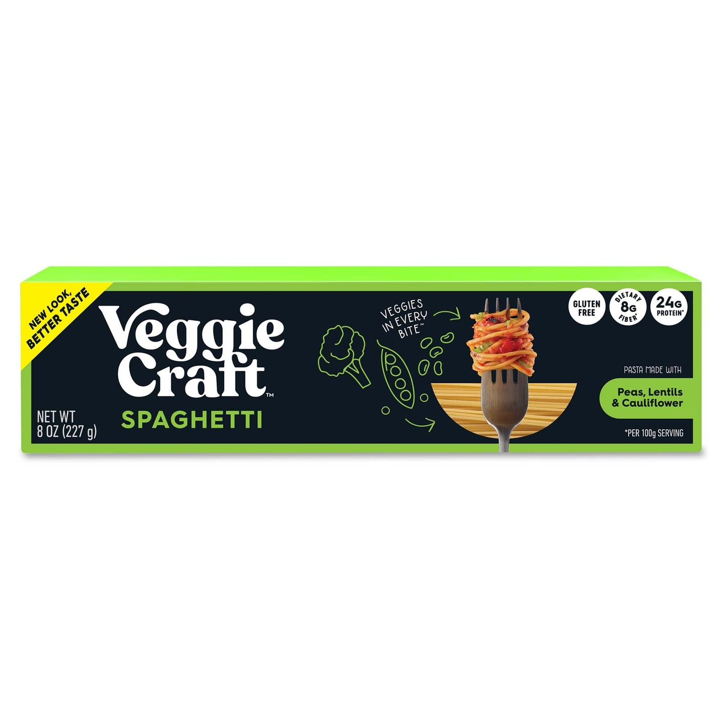 Veggiecraft Farms Spaghetti Pasta Thin Pasta Noodles Made with Cauliflower 8 Ounce