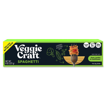 Veggiecraft Farms Spaghetti Pasta Thin Pasta Noodles Made with Cauliflower 8 Ounce