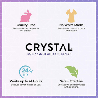 CRYSTAL Deodorant Mineral Deodorant Roll-On, Lavender & White Tea 2.25 oz (Pack of 5)