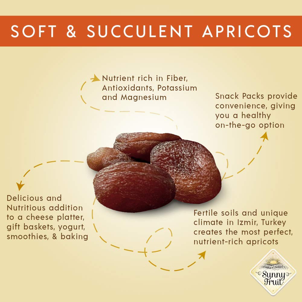 ORGANIC Turkish Dried Apricots Sunny Fruit 5 Portion Packs per 2 Bags
