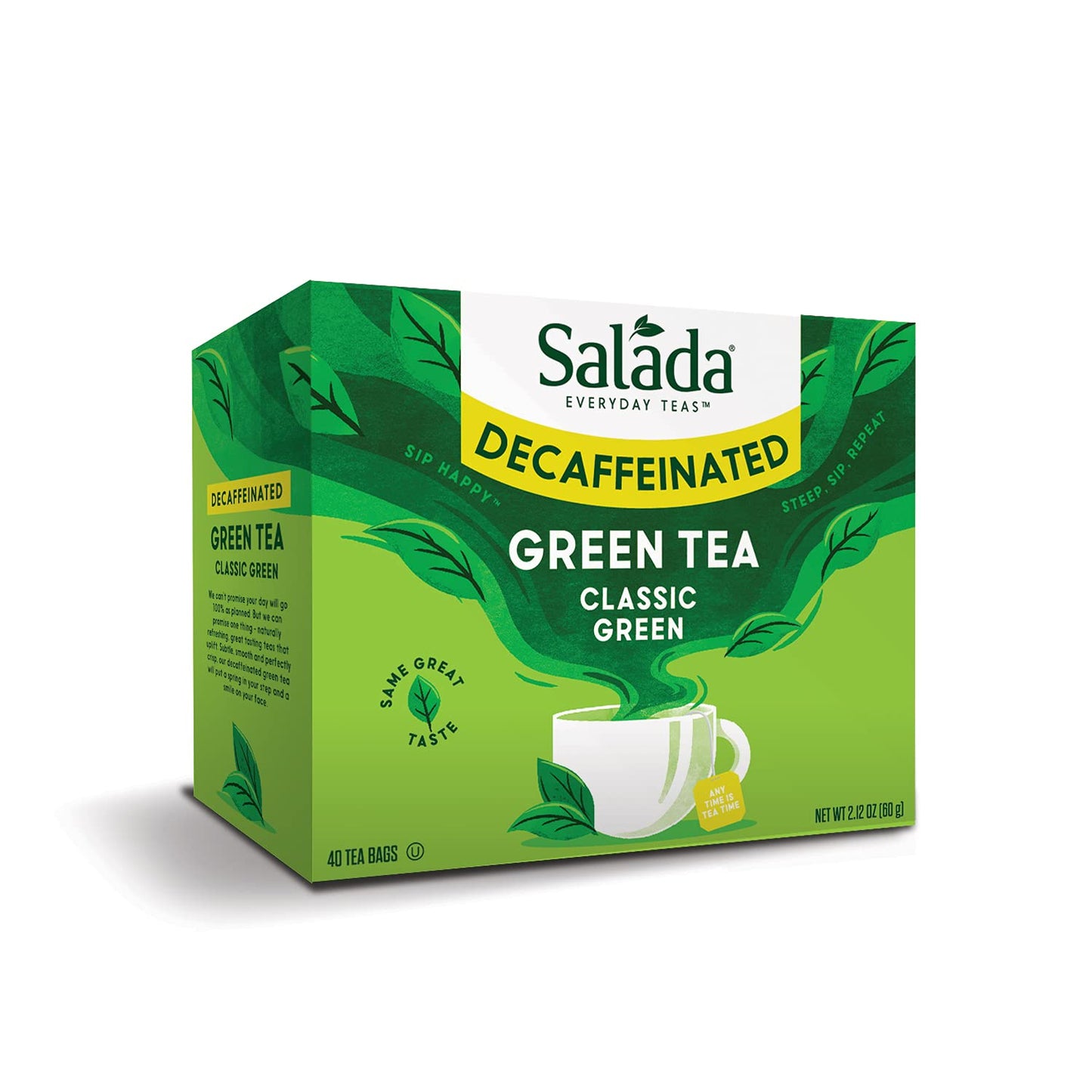 Salada Green Hot Tea Decaffeinated with 40 Individually Wrapped Tea Bags