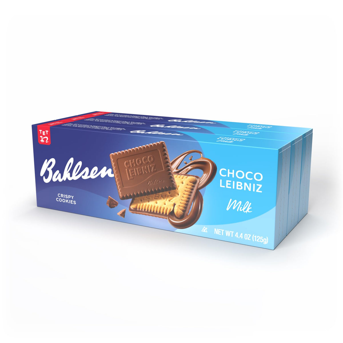 Bahlsen Choco Leibniz Milk Cookies (3 boxes) - Leibniz Butter Biscuits topped Bahlsen