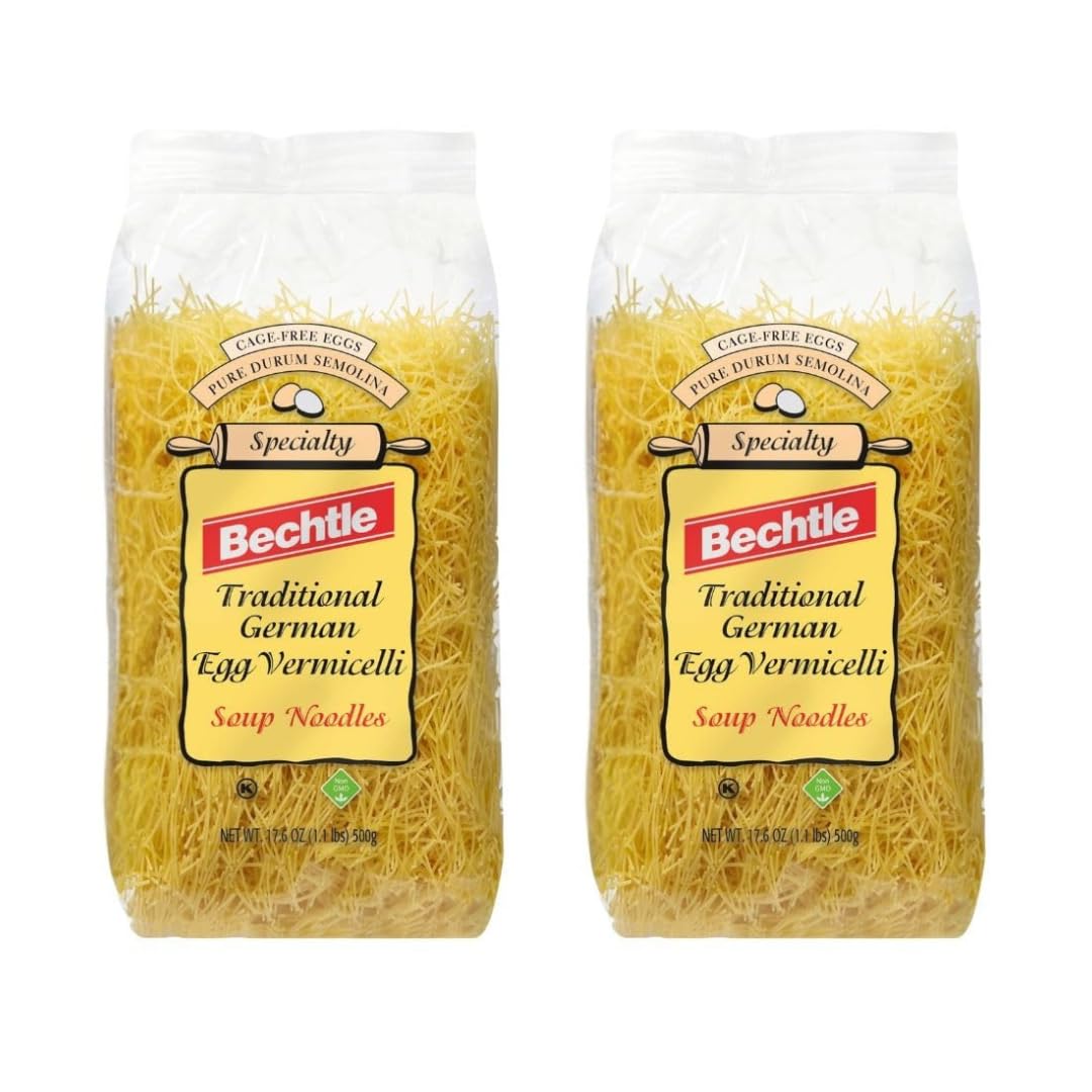 Bechtle Traditional German Egg Noodles Thin Soup Pasta Made with 17.6oz (Pack of 2)