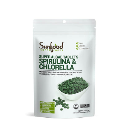 Sunfood Chlorella Spirulina Tablets, 4 oz Sunfood Superfoods