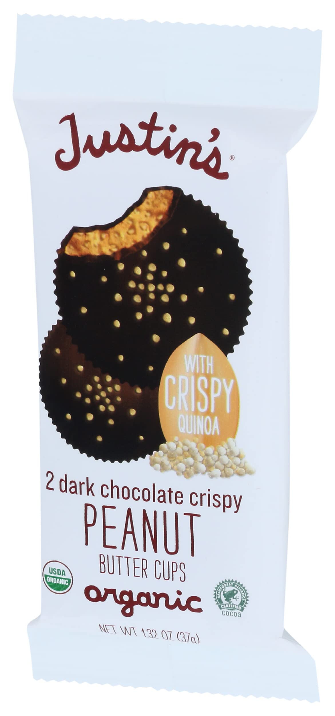 Justin's Organic Dark Chocolate Crispy Peanut Butter Cups 1.32 oz