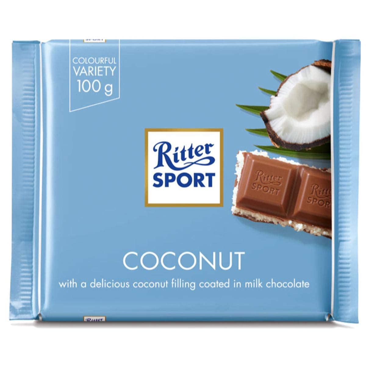 Ritter Sport Coconut Chocolate Bars 3 Count 100g Each