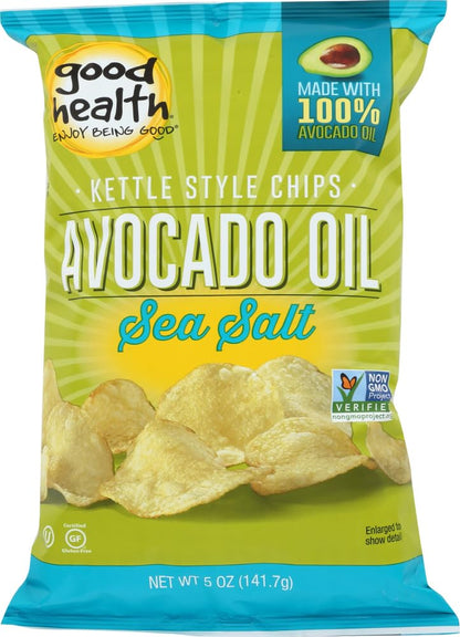 Good Health Inc. Kettle Style Avocado Oil Potato Chips Sea Salt 5 oz (Pack of 2)