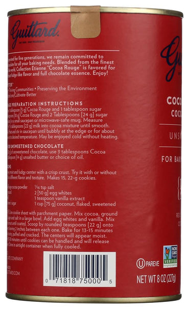Guittard Rouge Red Dutch Process Cocoa Powder Unsweetened Two 8oz Cans