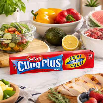 Saran Plastic Wrap Cling Plus Food Wrap 200 ft